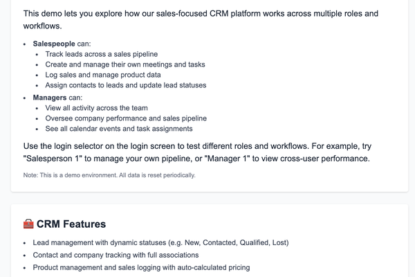 CRM Platform Demo