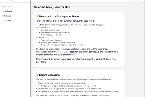 Conveyancer Platform Demo